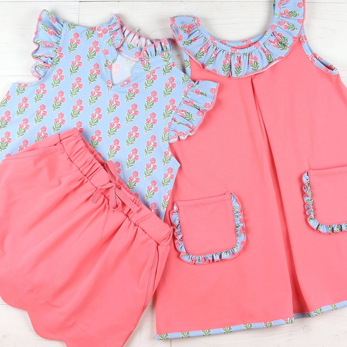 Coral Bouquet Pocket Dress