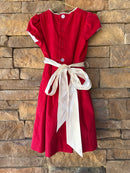 Bailey Boys Red Cord Dress Pearl Collar Trimmed 4