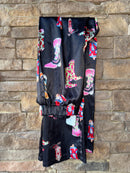 Satin Cowboy Boot Flare Pants XL