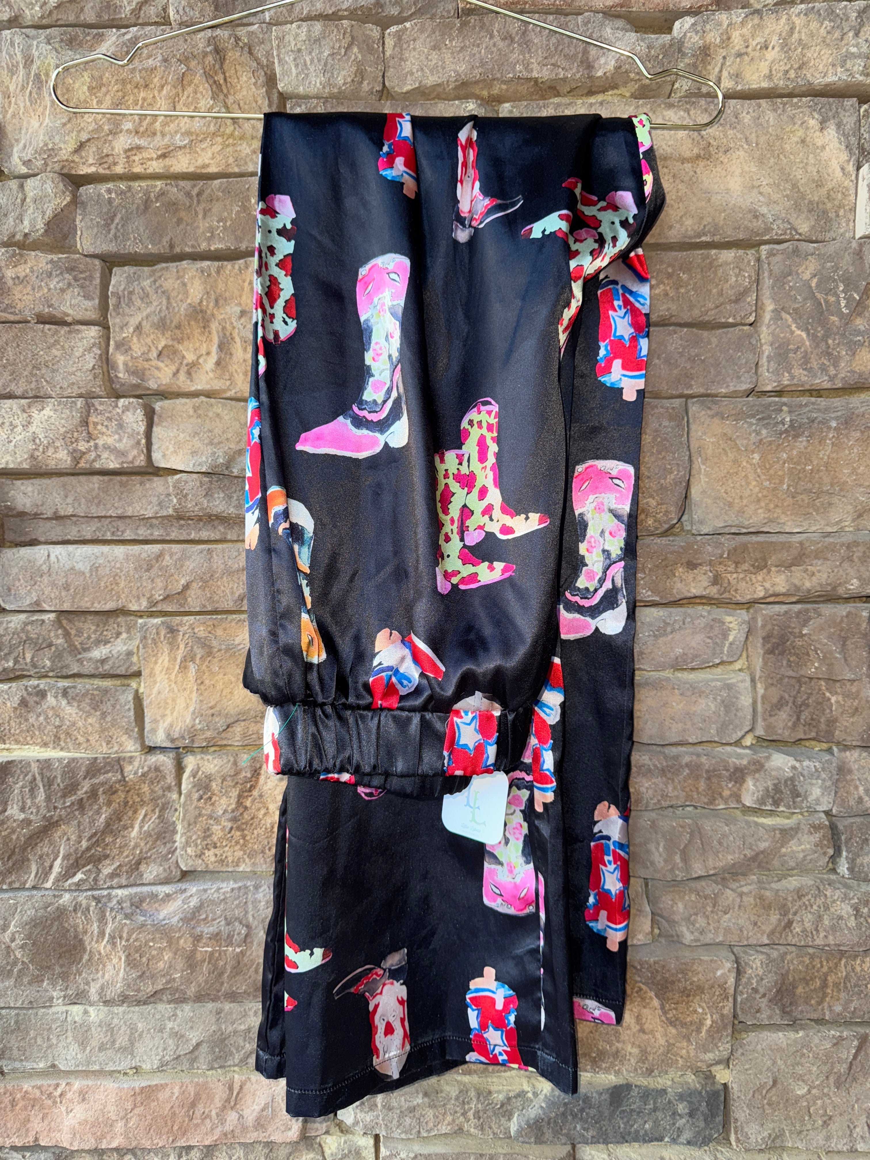 Satin Cowboy Boot Flare Pants XL