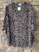 Adrienne Khaki and Black Spot Blouse L