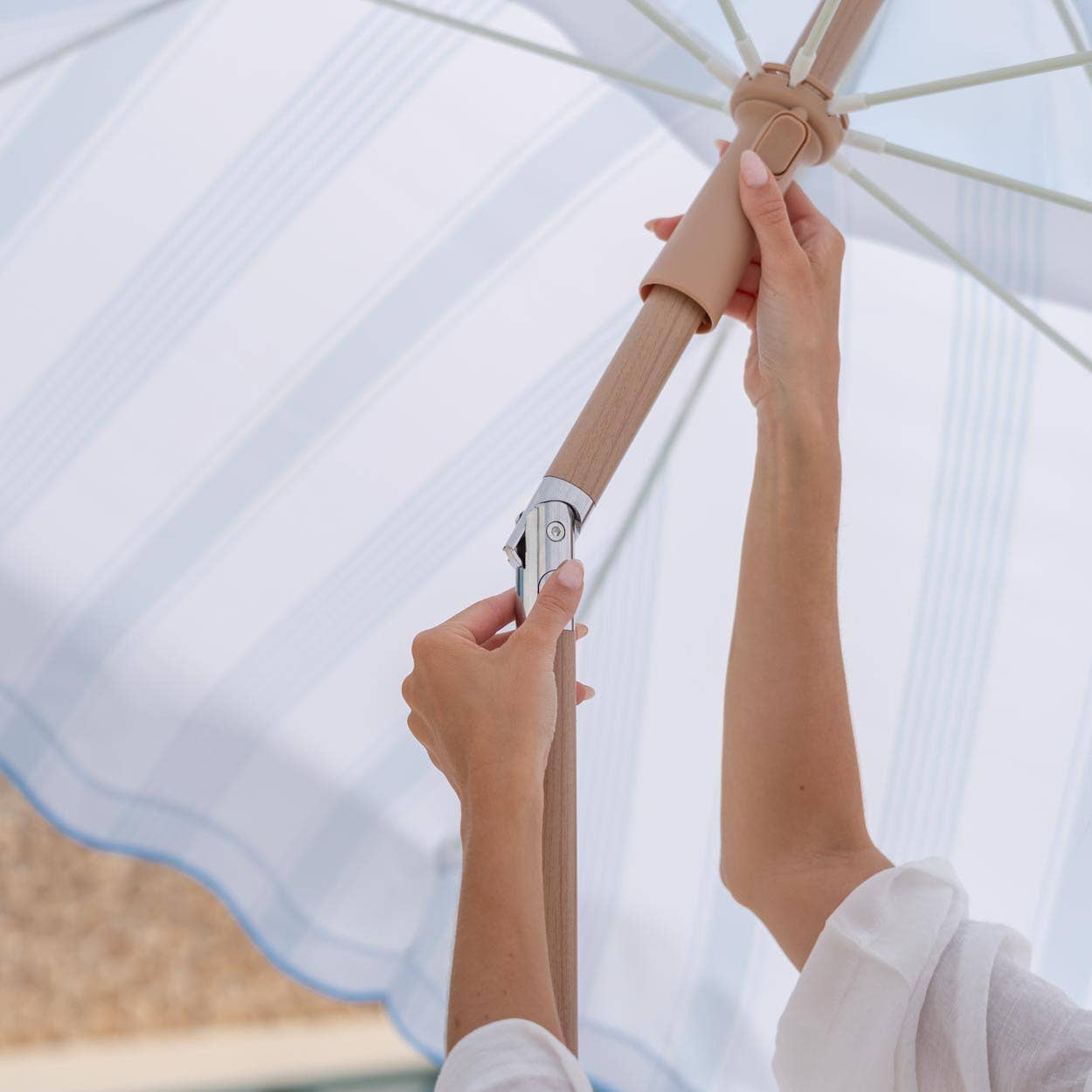 Premium blue beach umbrella