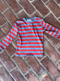 CrewCuts Orange & Blue Striped Ls Shirt 3T