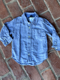 Denim Ls Button Up Shirt 3T