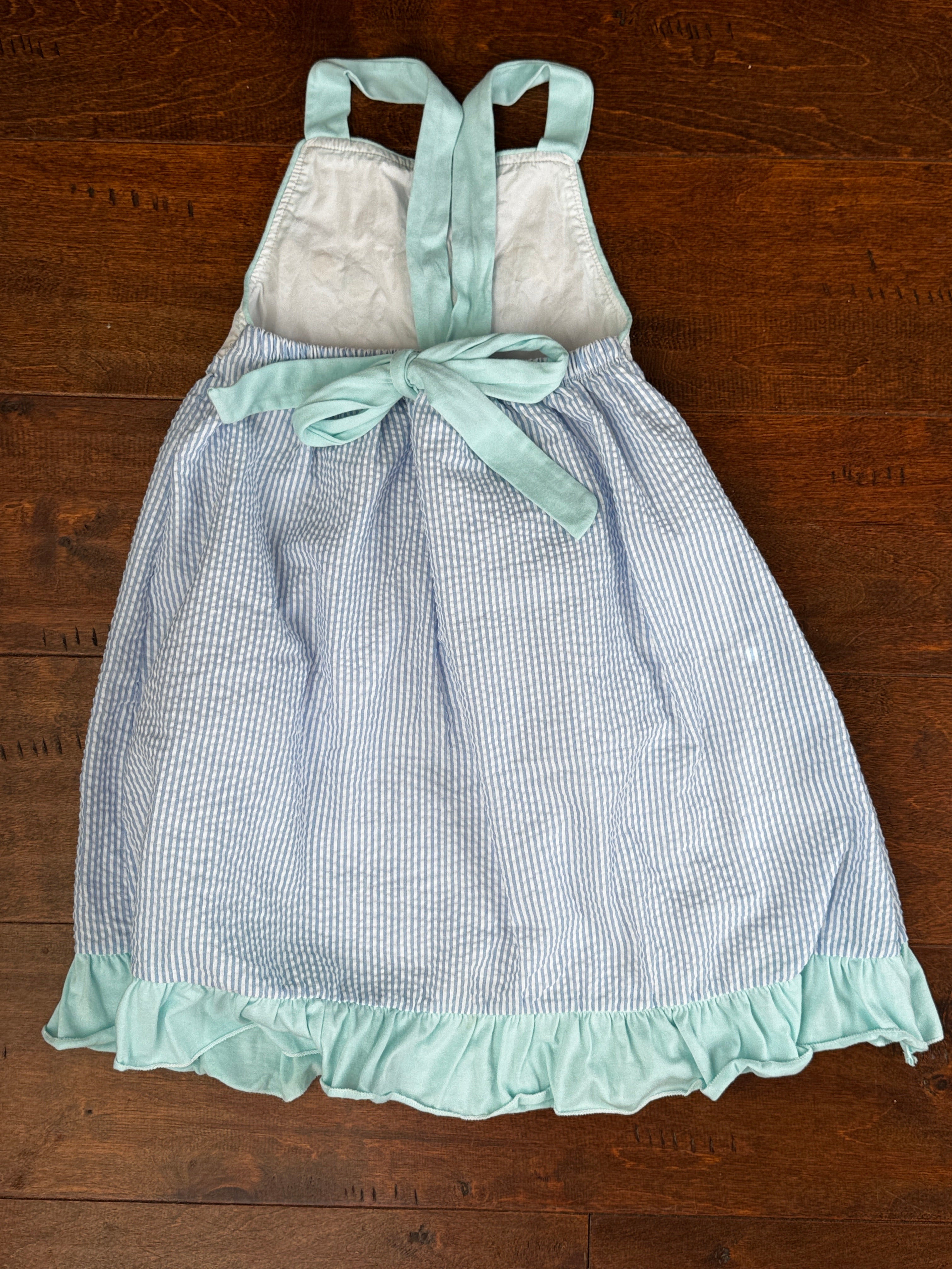 Sandcastle Gingham and Mint Dress 6-7