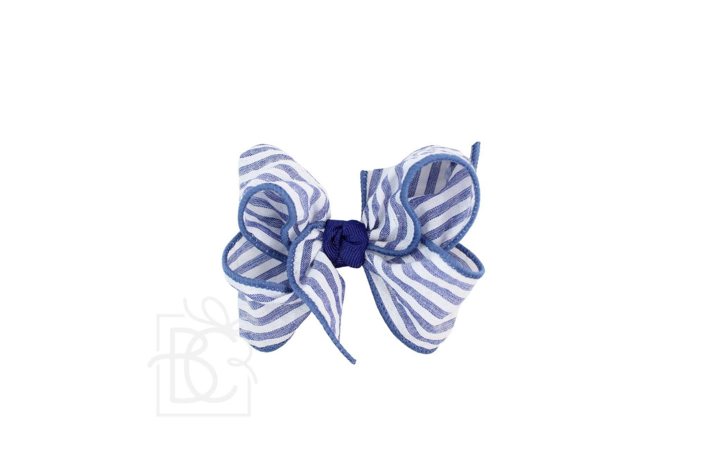 SEERSUCKER BOW ON CLIP: Light Pink / 4.5" Large - 1.5" Ribbon on Alligator Clip