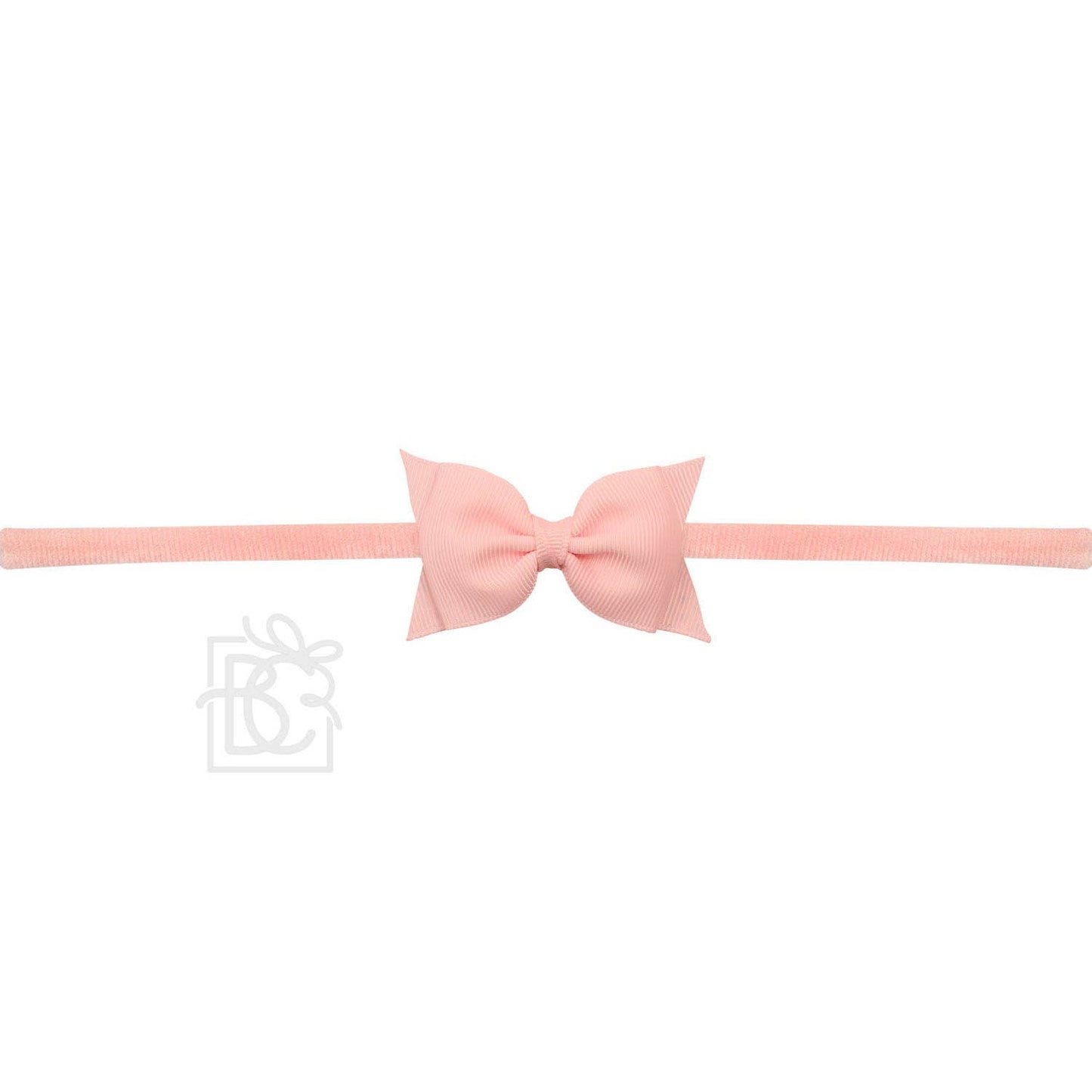 1/4" PANTYHOSE HEADBAND W/ 2.5" FLAT SOPHIA BOW: PINK