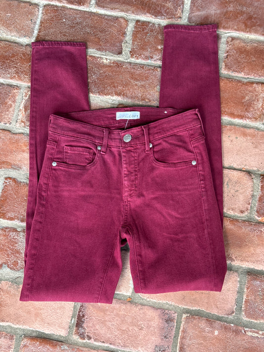 Loft Maroon Red Denim 24/00