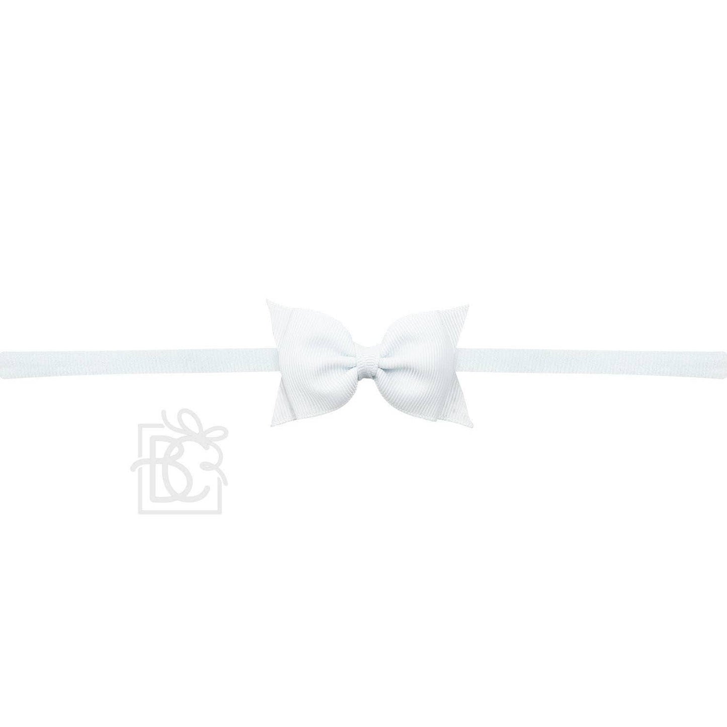 1/4" PANTYHOSE HEADBAND W/ 2.5" FLAT SOPHIA BOW: MILLENNIUM BLUE