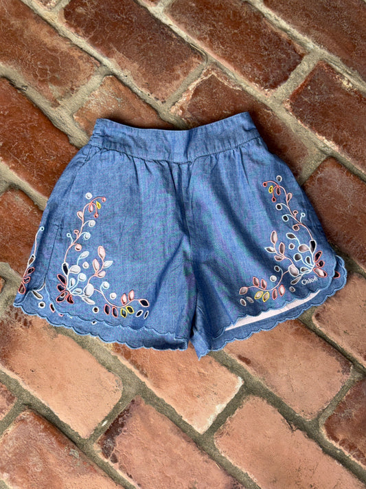 Chloe Floral Denim Short 4