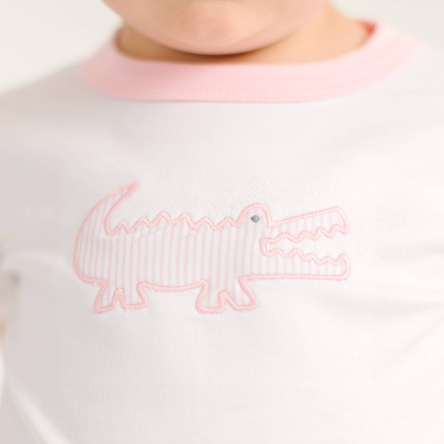Gator Applique Short Pajamas - Pink