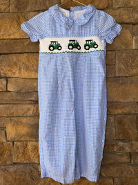 Spoiled Tractor Smocked Longall 12-18M