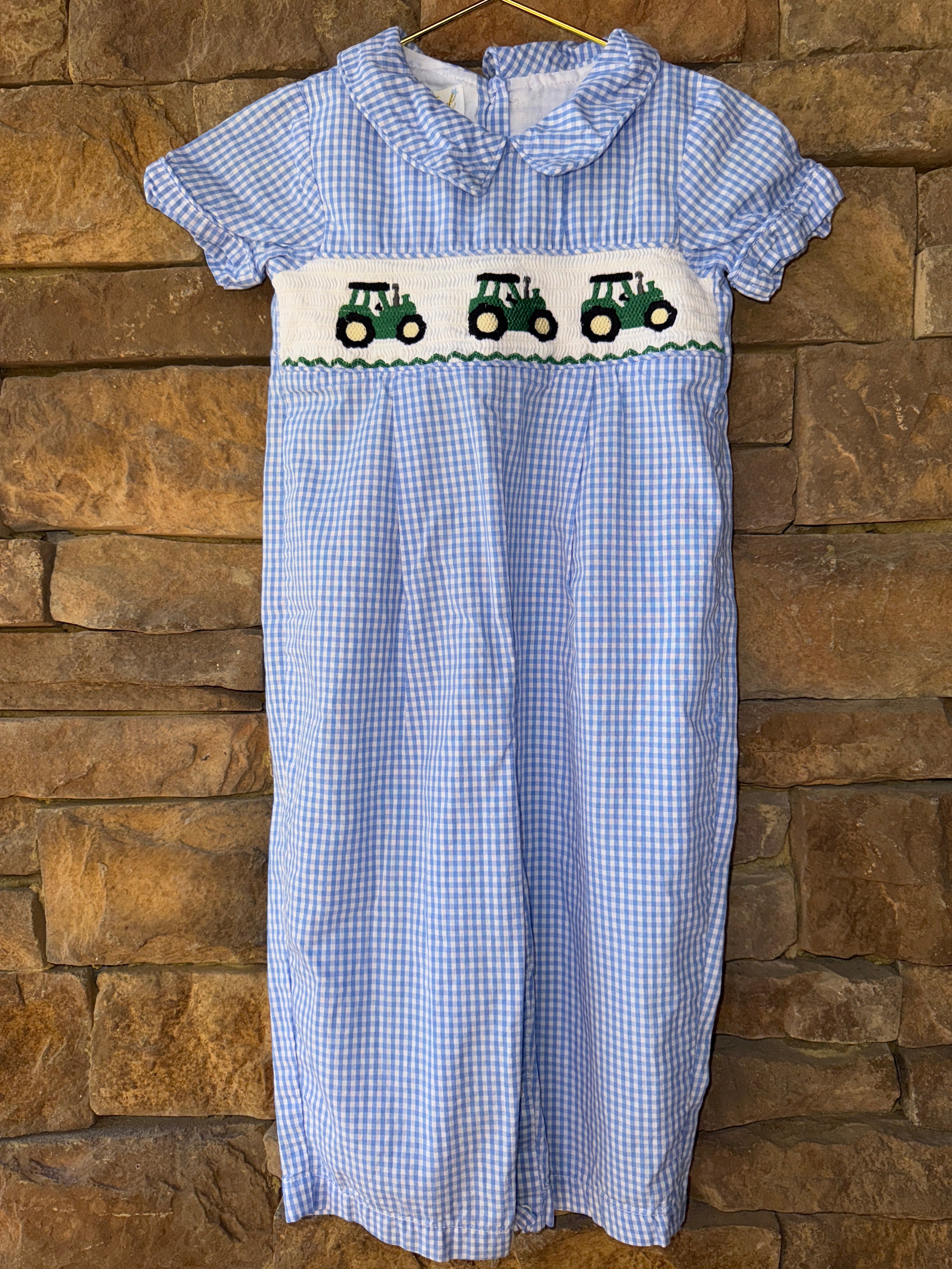 Spoiled Tractor Smocked Longall 12-18M