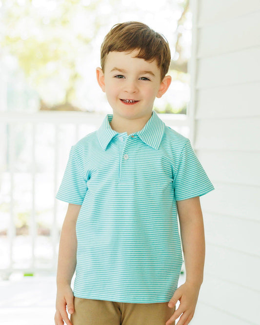 Michael Polo- Dark Mint Stripe