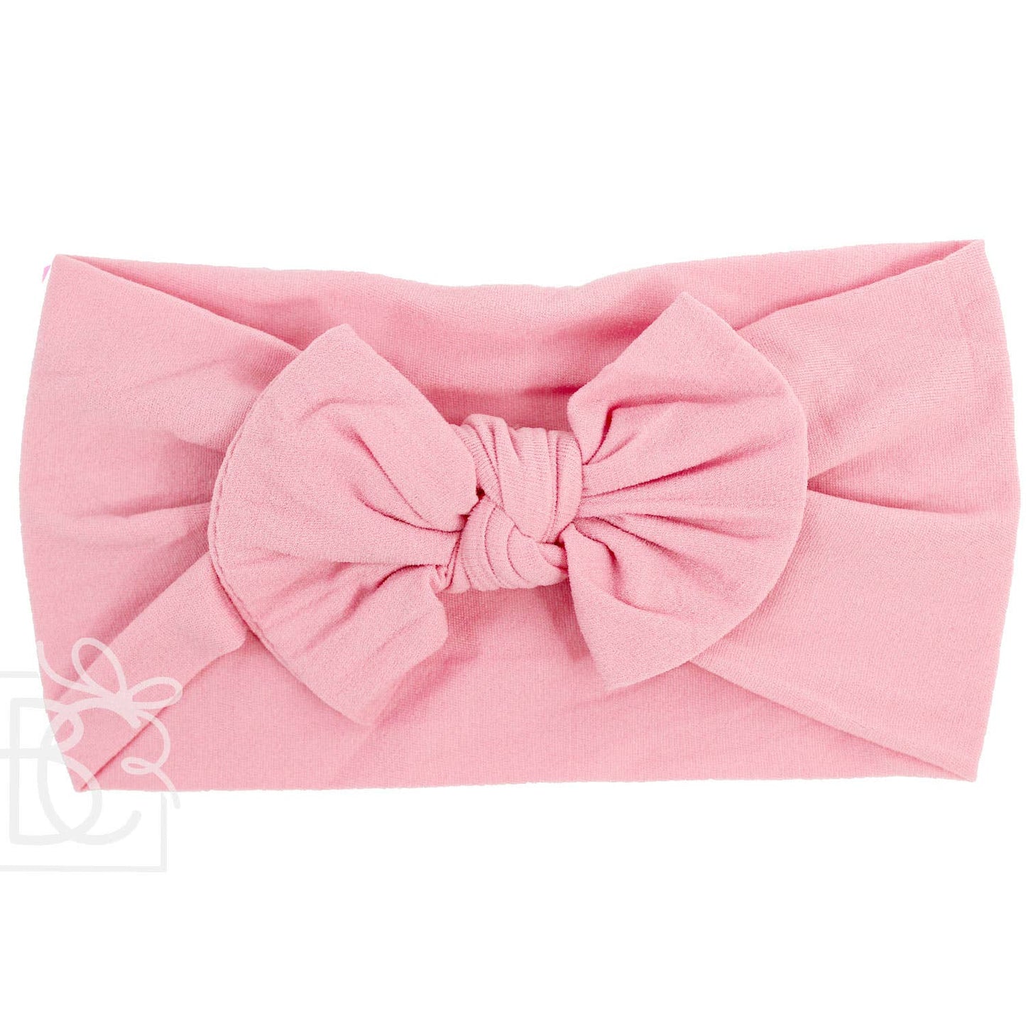 WIDE PANTYHOSE HEADBAND WITH KNOT BOW (SOLIDS): WHITE