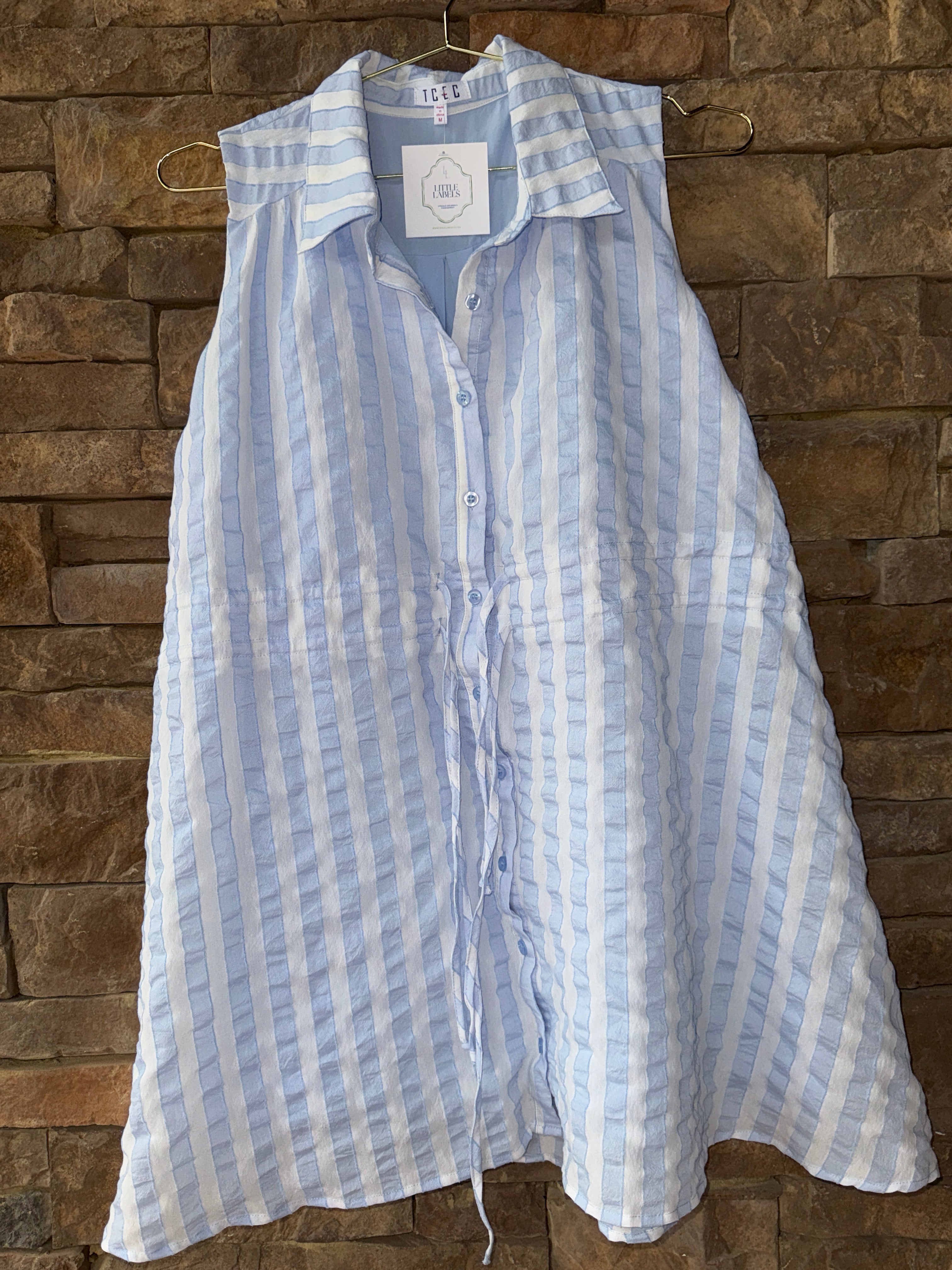 TCEC Blue Stripe Mini Dress M