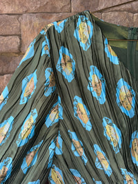 Tuckerneck Olive And Aqua Diamond Maisy Blouse XXL