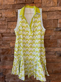 Lime Green and Blue Sleeveless Dress L