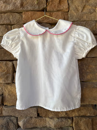 Kellys Kids Pink Trim Collared Ss Top 2T