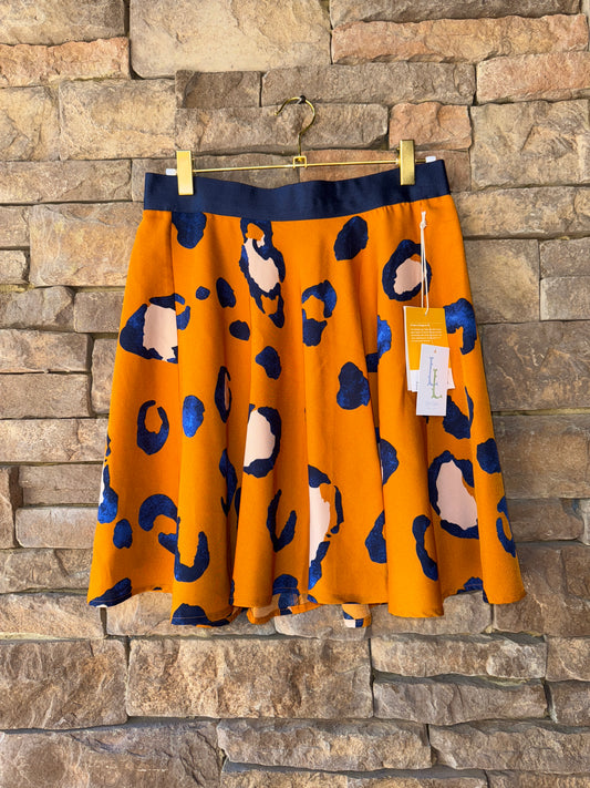 Navy Leopard Print Skirt 8