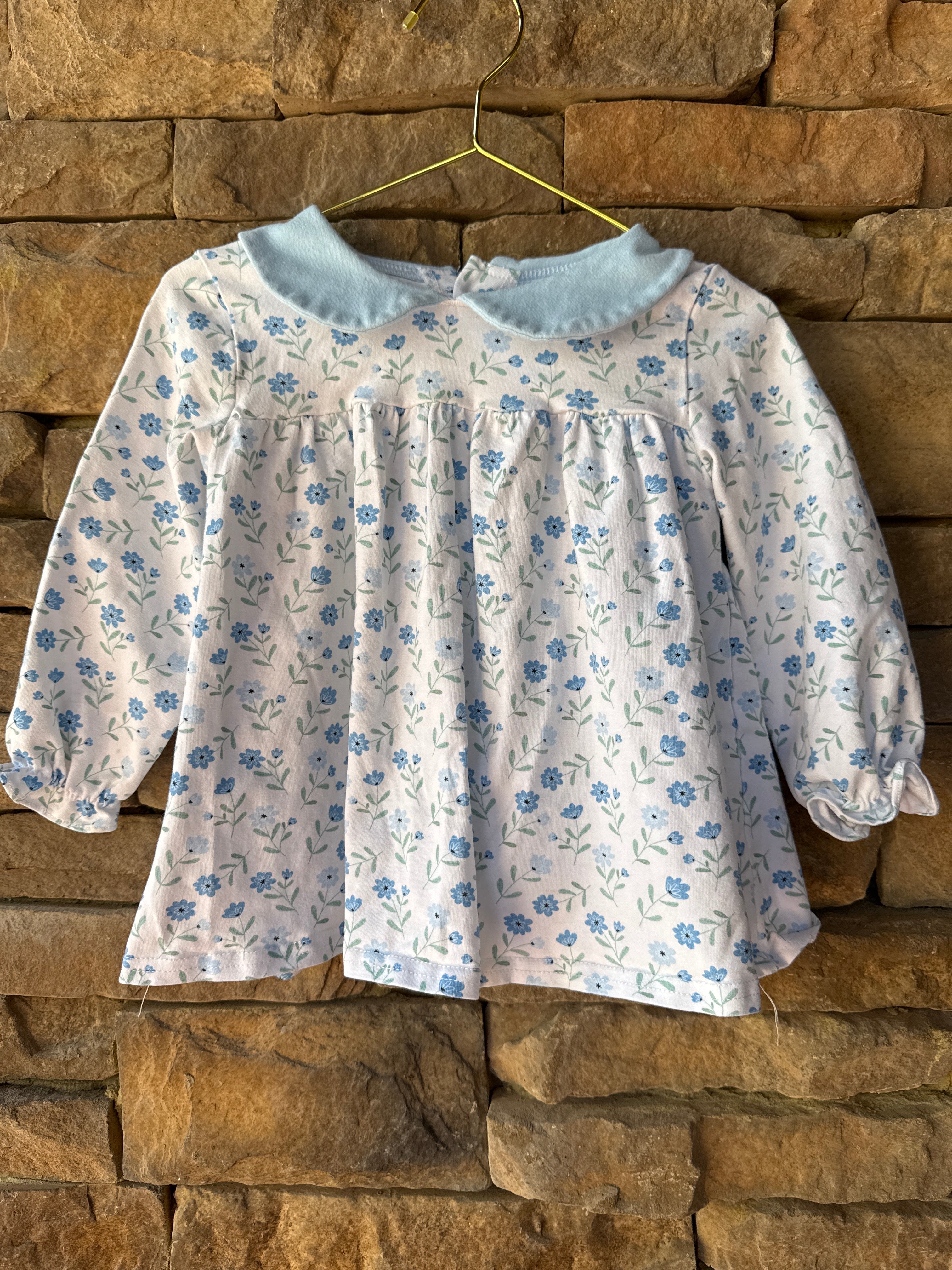 Stitchy Fish Blue Floral 2piece Set 3T