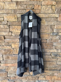 LUII Checkered Vest Cardigan S
