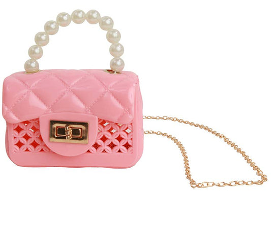 Pearl Jelly Cage Purse: Pink