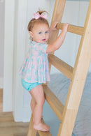 Pink/Blue Crab Peplum Set: 2T