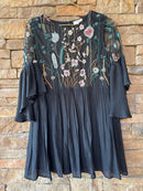 Umgee Black Embrio Floral Dress S