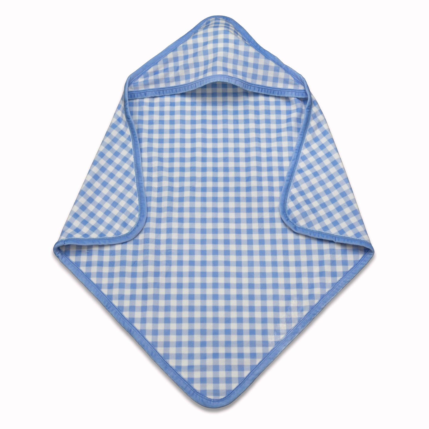 Newborn Boys Hooded Towel - Blue Gingham