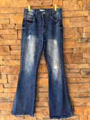 Vervet Blue White Denim Fray Hem 28