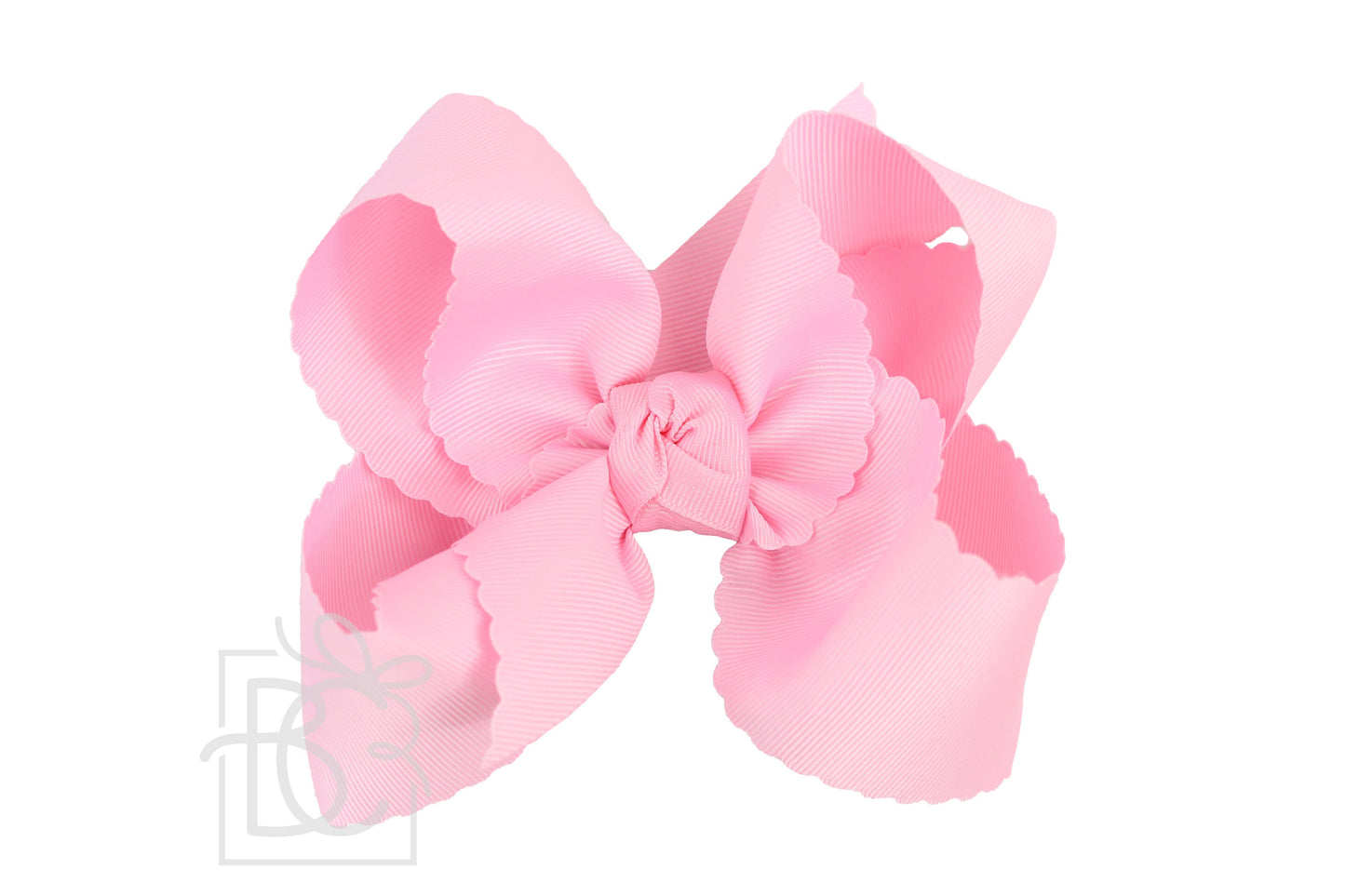 SCALLOPED EDGE BOW: Millennium Blue / 3.5" Medium - 1.5" Ribbon on Alligator Clip