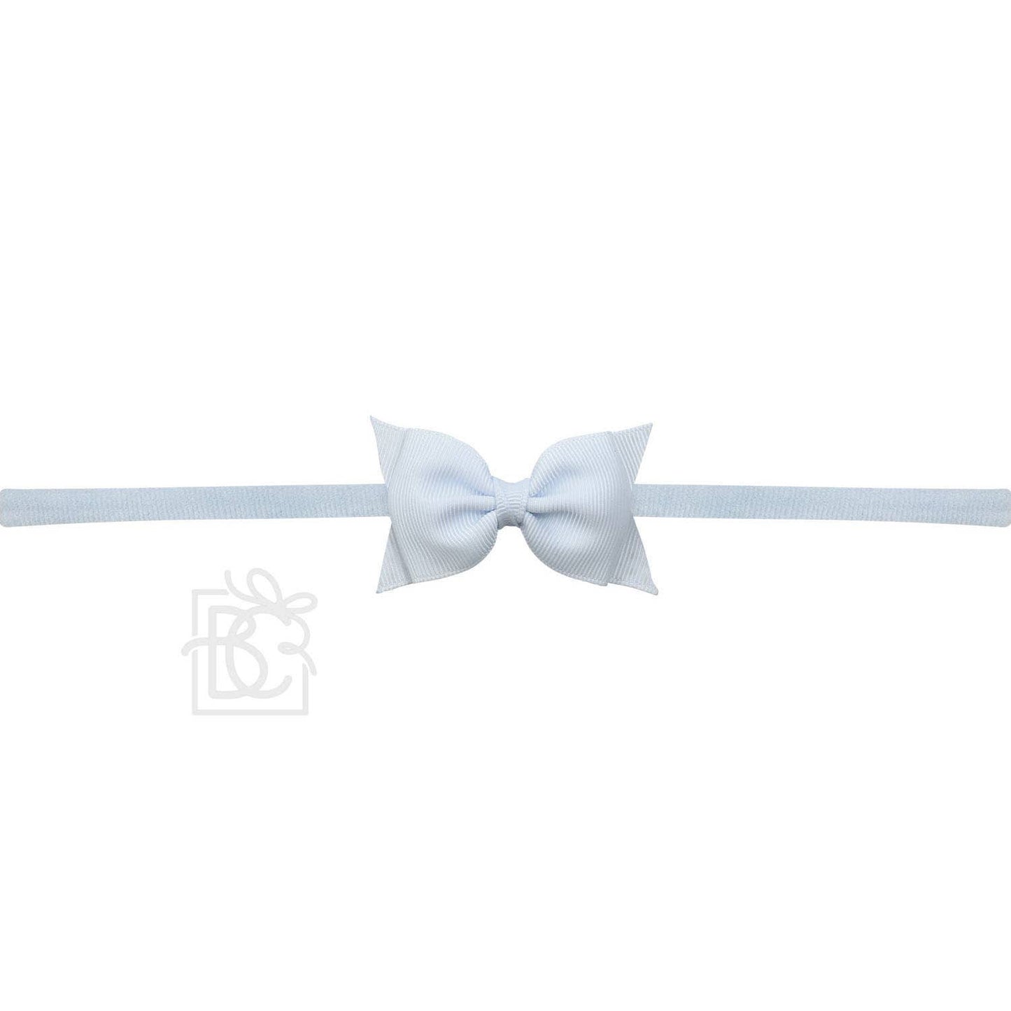 1/4" PANTYHOSE HEADBAND W/ 2.5" FLAT SOPHIA BOW: MILLENNIUM BLUE