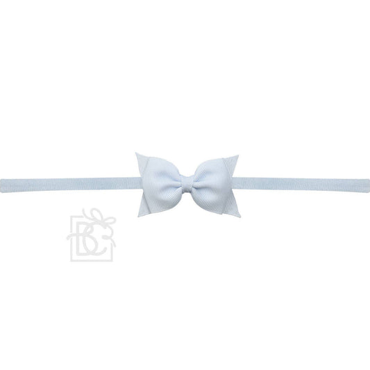 1/4" PANTYHOSE HEADBAND W/ 2.5" FLAT SOPHIA BOW: MILLENNIUM BLUE