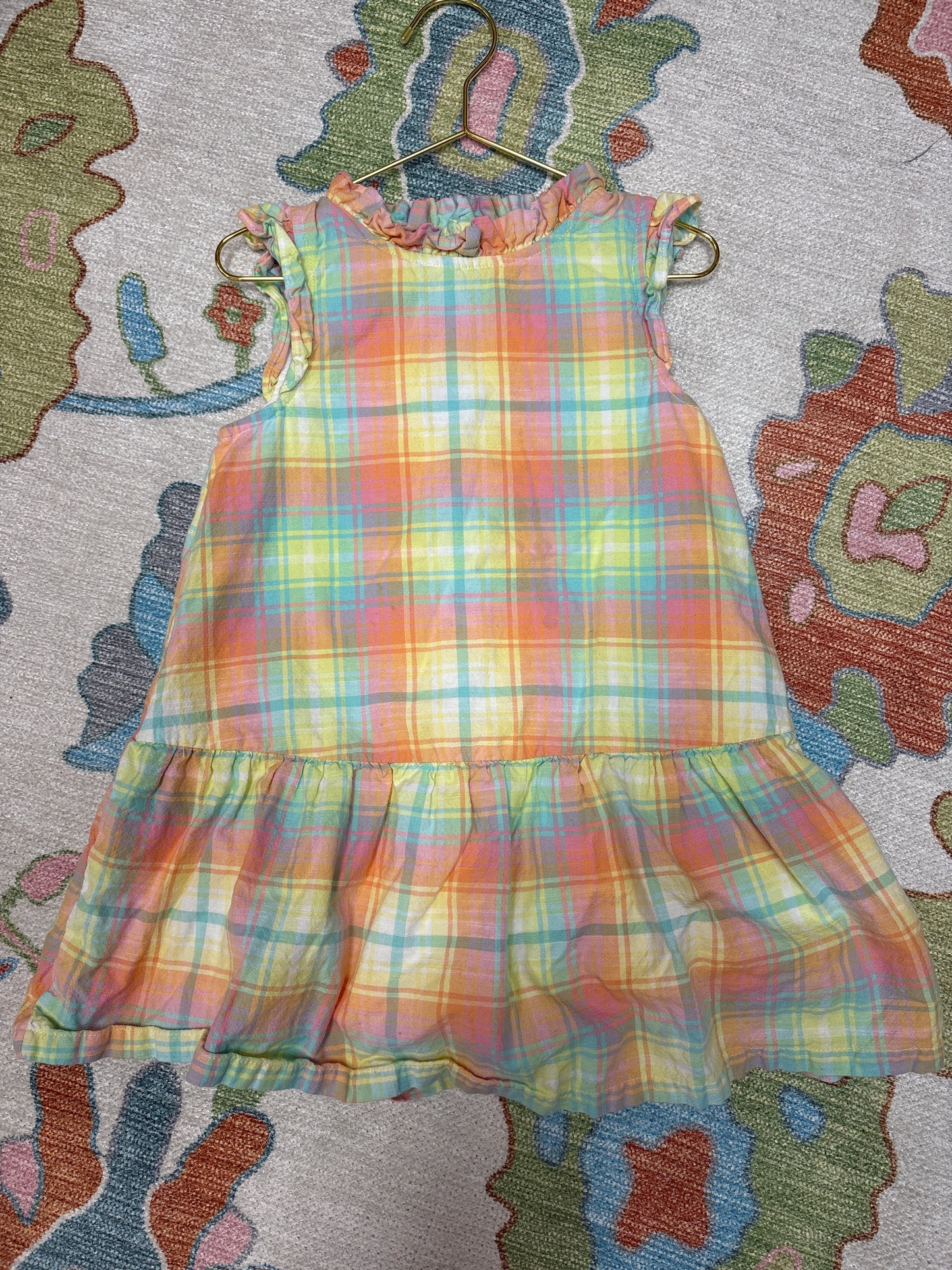 Ruffle Butts Plaid Drop Waist Dress 4T