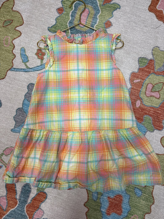 Ruffle Butts Plaid Drop Waist Dress 4T