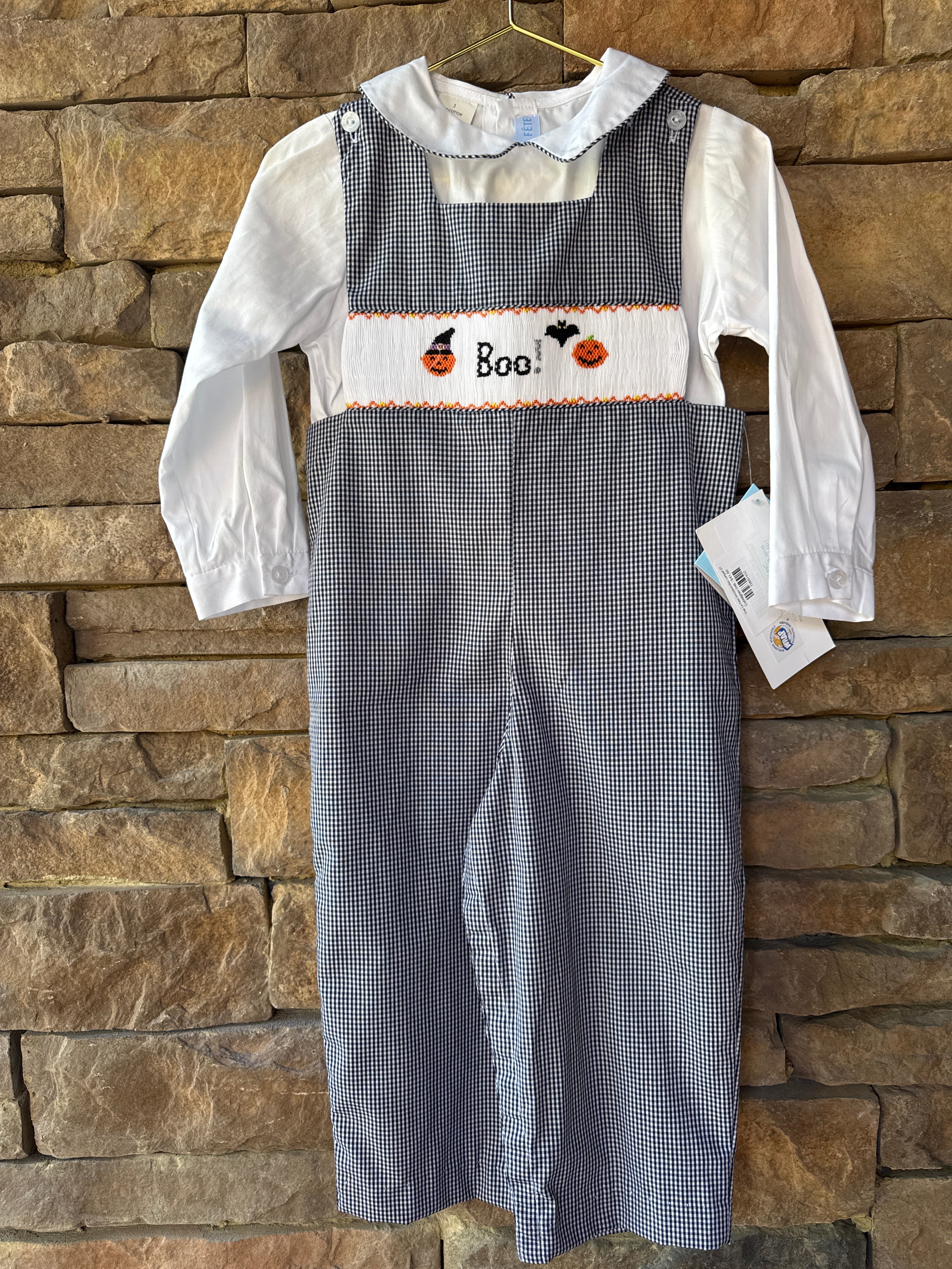 VIve La Fete Smocked Boo Longall 2T