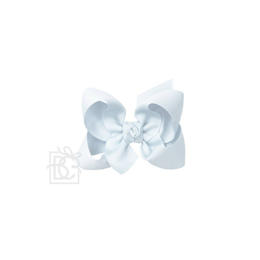 SIGNATURE GROSGRAIN BOW ON CLIP: 4.5" Large - 1.5" Ribbon on Alligator Clip / POWDER BLUE