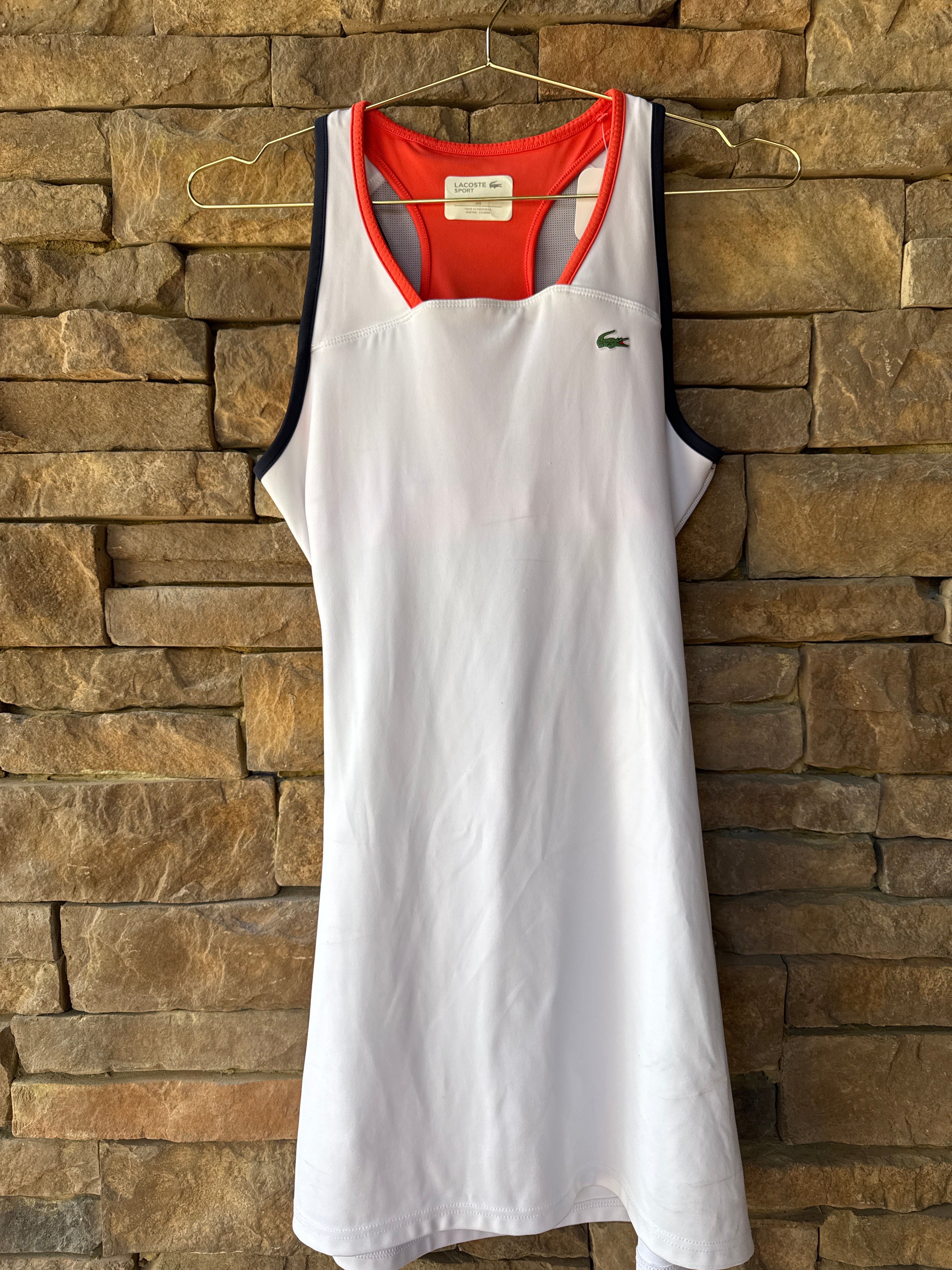 Lacoste Sport Tennis Dress Open Back Size 38 Medium