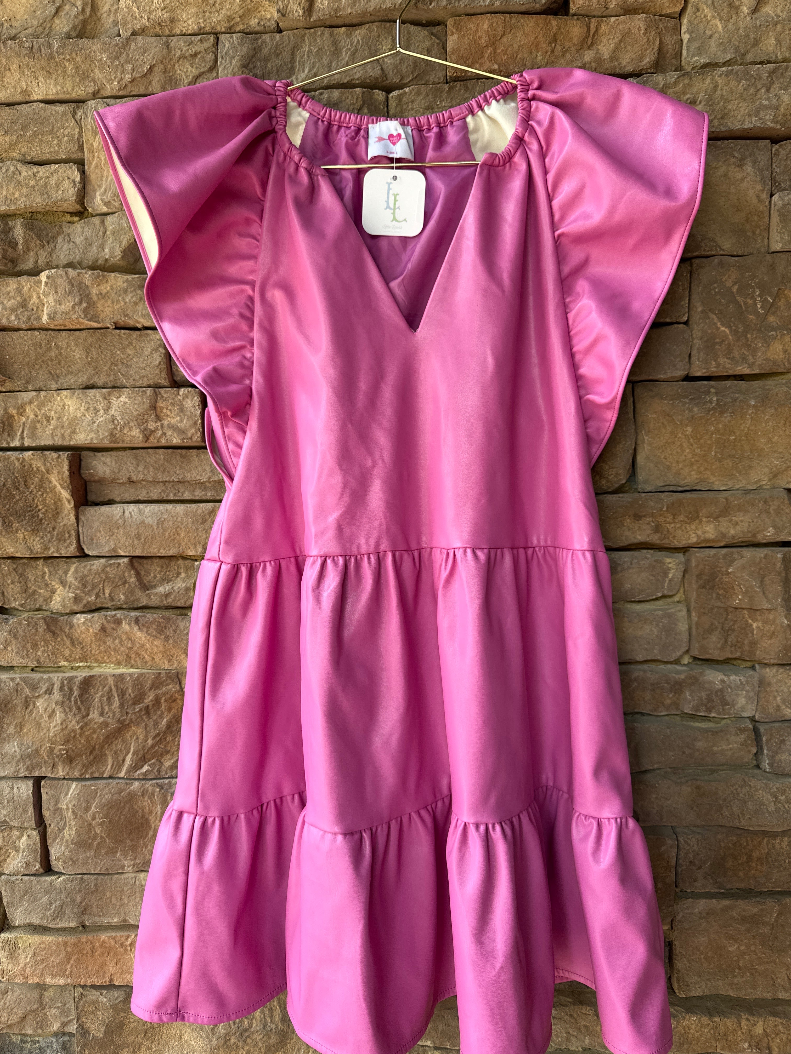Buddy Love Ronnie Ruffle Sleeve Short Dress Pink XS