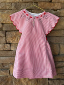 The Proper Peony Mouse Embro Red Pinstripe Dress 2T