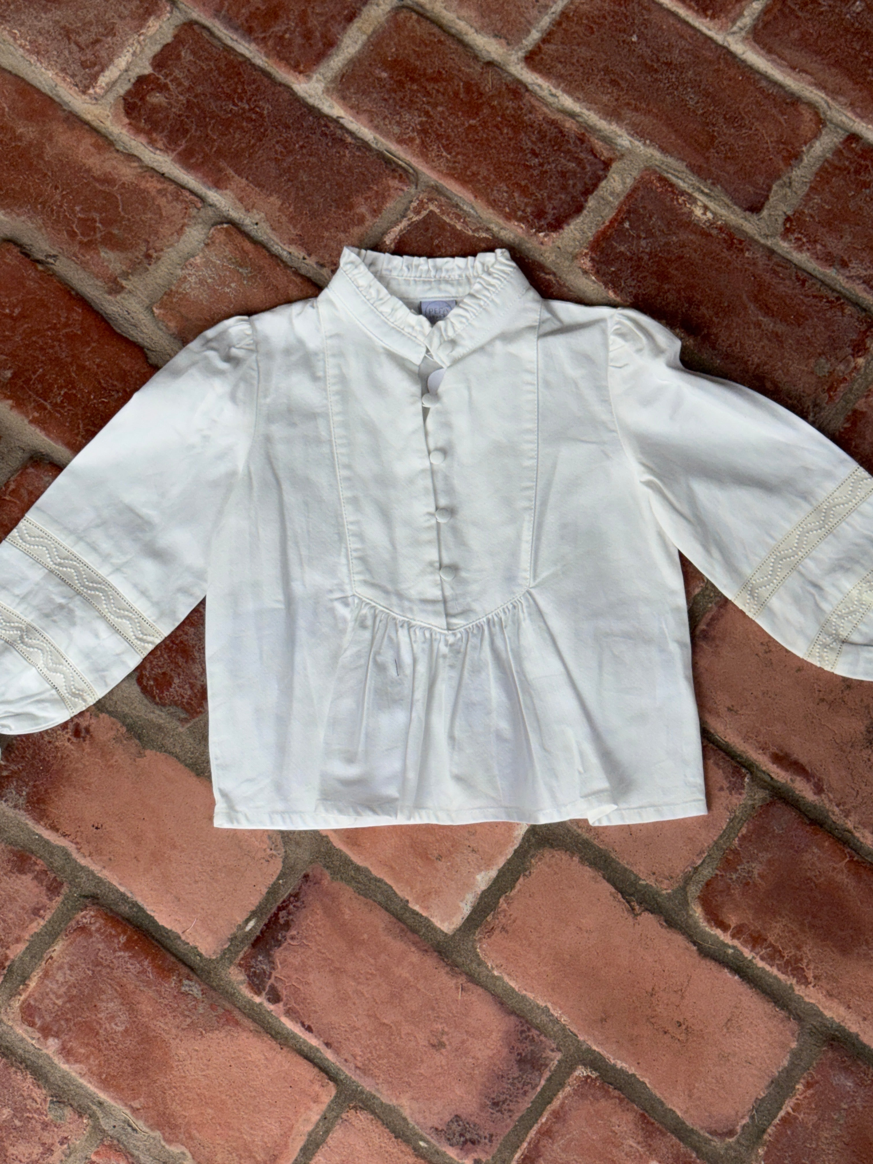 Pepa London Embr White Collared Ls Shirt 4