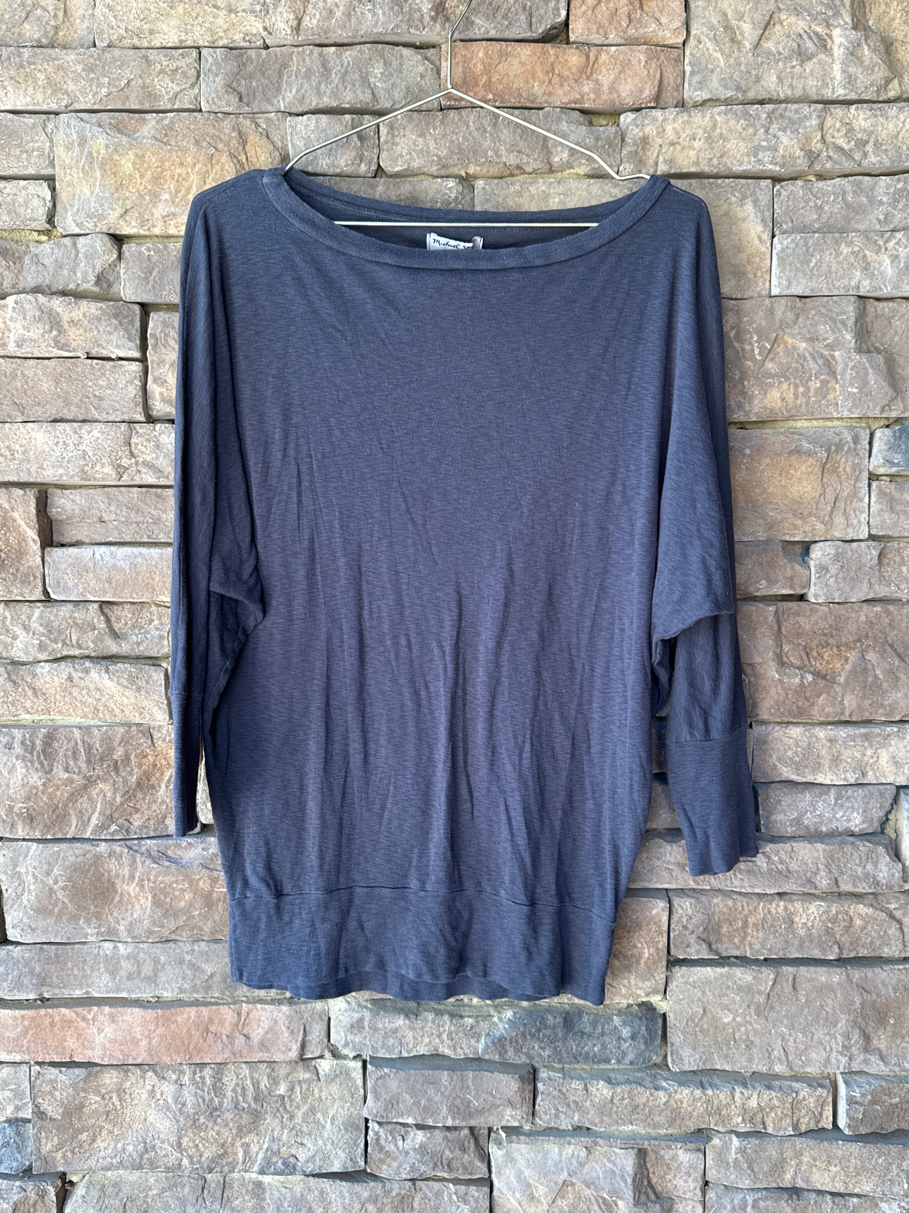 Michael Stars LS Grey Basic Tee OS