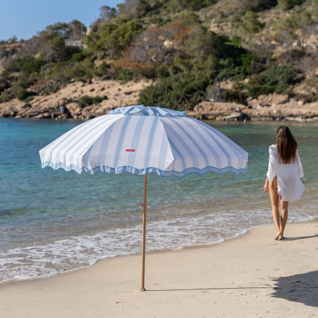 Premium blue beach umbrella