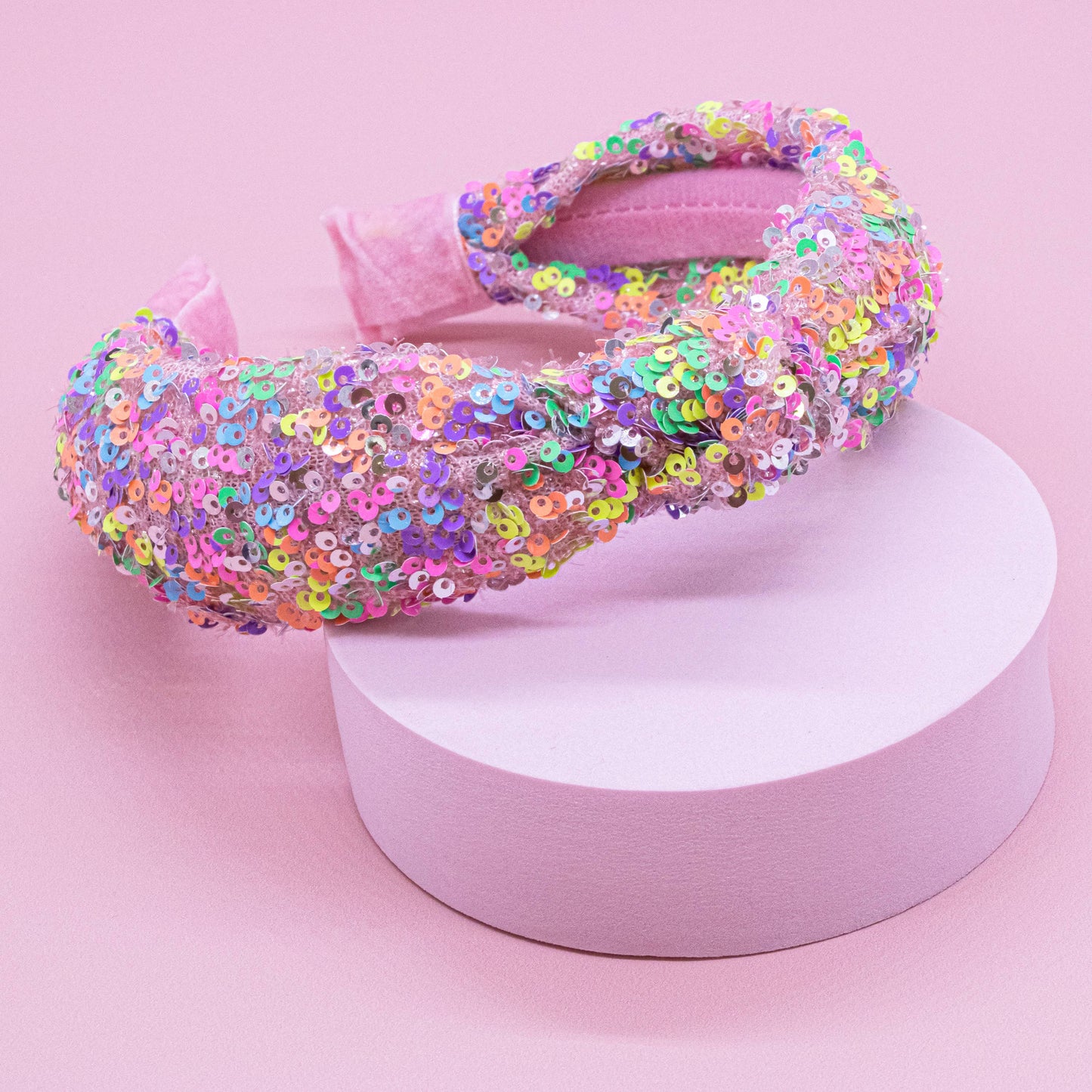 Sequin Knotted Hair Band Accessories: Rainbow