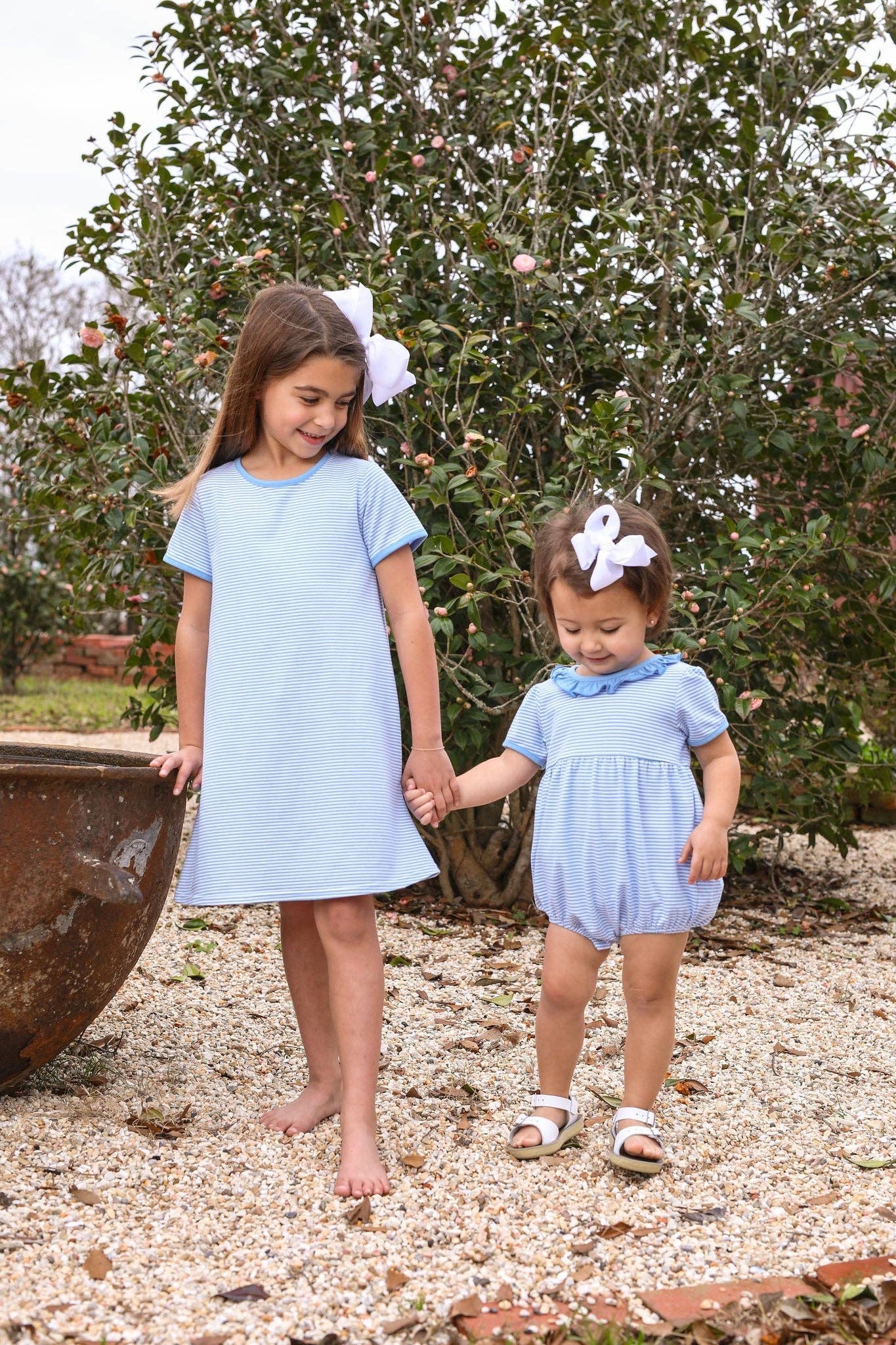 Sarah Dress Cornflower-Blue Stripe
