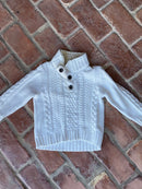 Cream Knit Sweater Button Up 3T