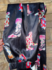 Satin Cowboy Boot Flare Pants XL