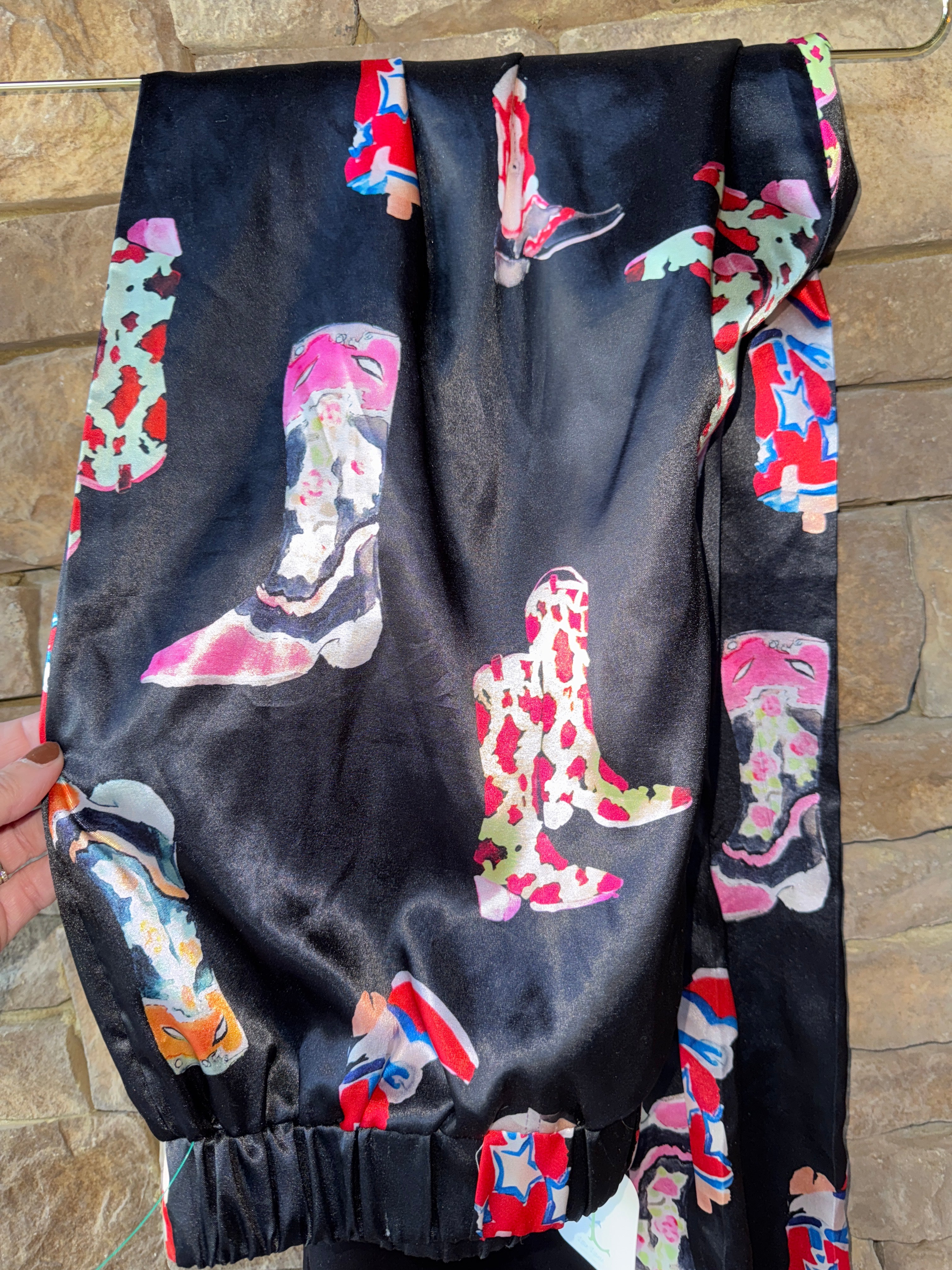 Satin Cowboy Boot Flare Pants XL