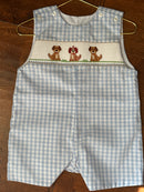 Velani Classics Puppy Smocked Shortall 9M